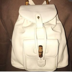 VINTAGE GUCCI BAMBOO IVORY MINI BACKPACK